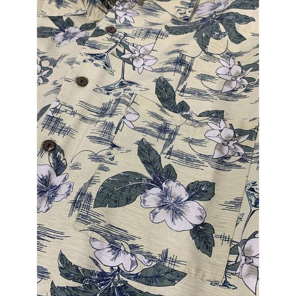 Cabana 100% Silk Hawaiian Button Up Shirt Mens Large Tropical Floral - Picture 5 of 5